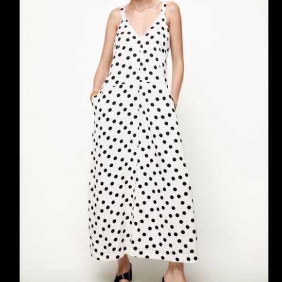 New with tags Zara dress.  White with black polka dots. Size Xs - Picture 1 of 13